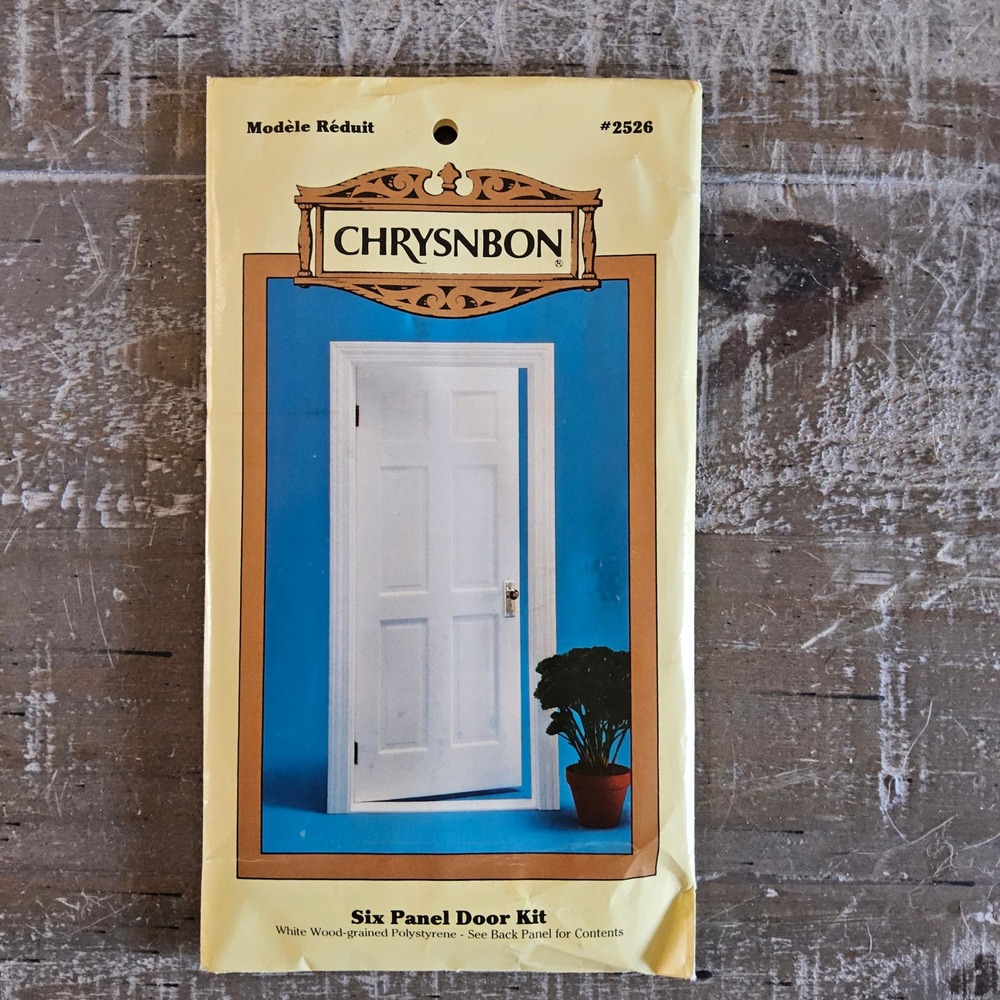 Chrysnbon Six Panel Door Kit Miniature White # 2526 Dollhouse Miniature Vintage